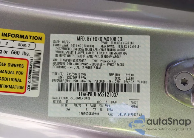 1FAGP8UH6S5121037: 44391849