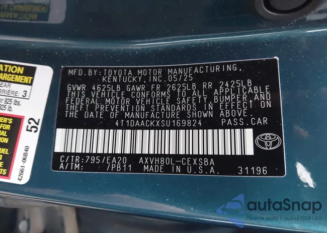 4T1DAACKXSU169824: 44391951