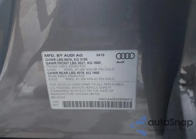 WA1LAAGE2KB009415: 44391980