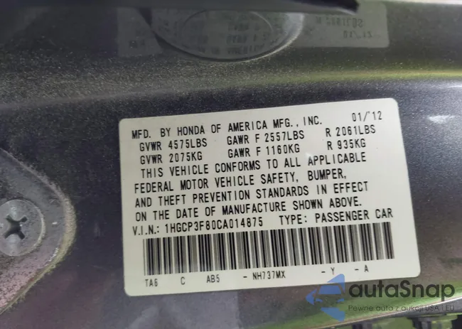 1HGCP3F80CA014875: 44391998