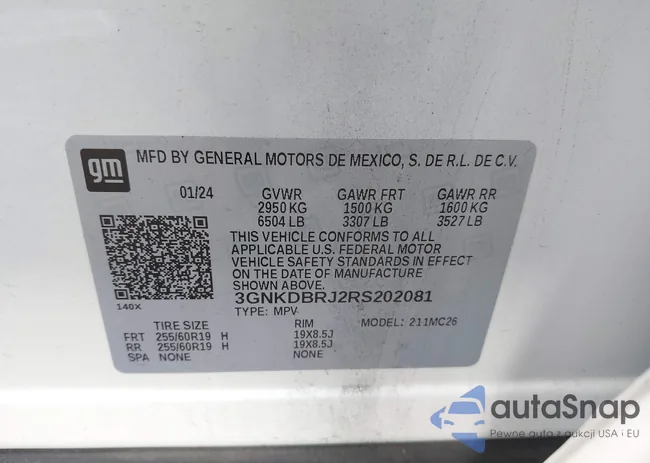 3GNKDBRJ2RS202081: 44392103