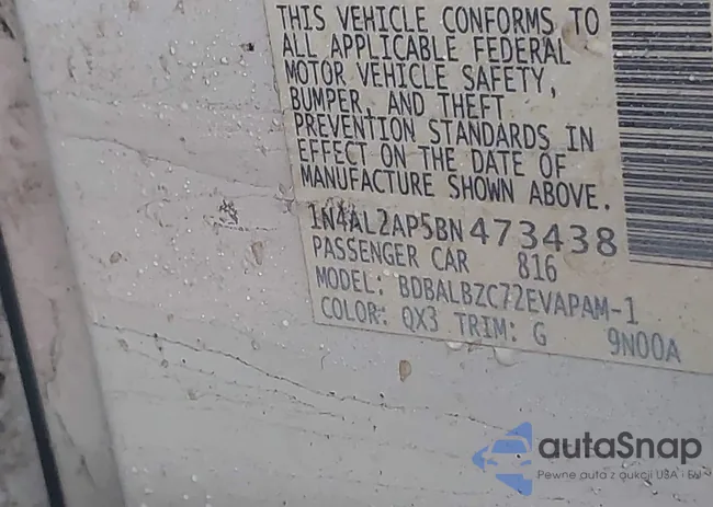 1N4AL2AP5BN473438: 44392137