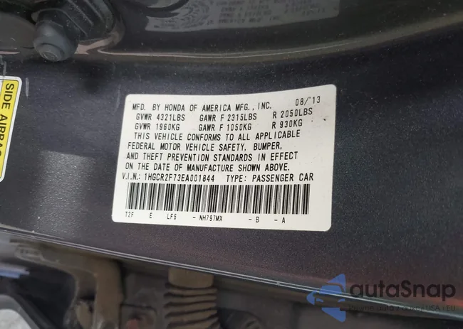 1HGCR2F73EA001844: 44392155