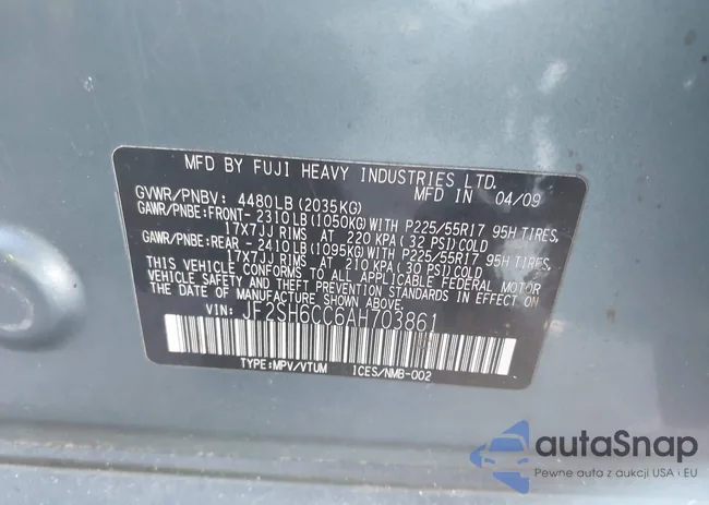 JF2SH6CC6AH703861: 44392190