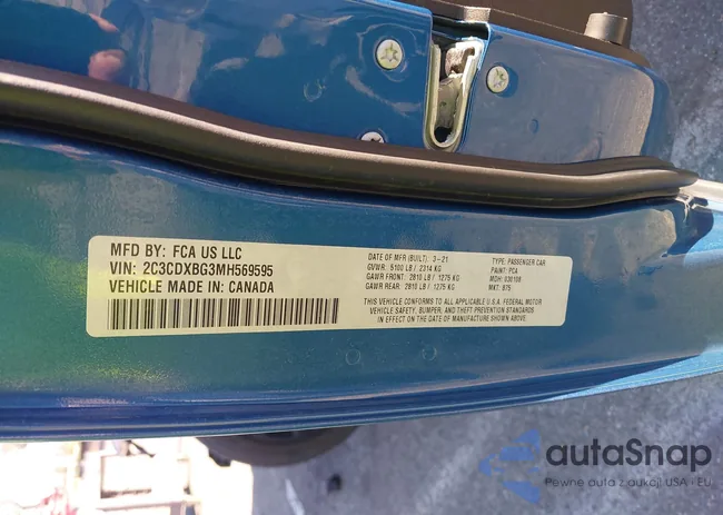 2C3CDXBG3MH569595: 44392199