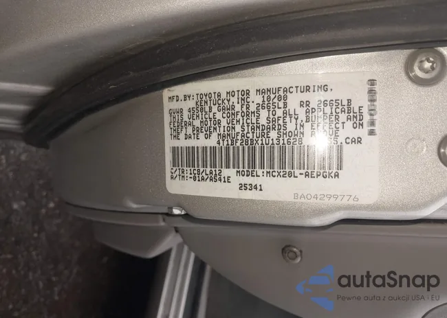 4T1BF28BX1U131628: 44392371