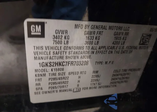 1GKS2HKC7FR703208: 44392383