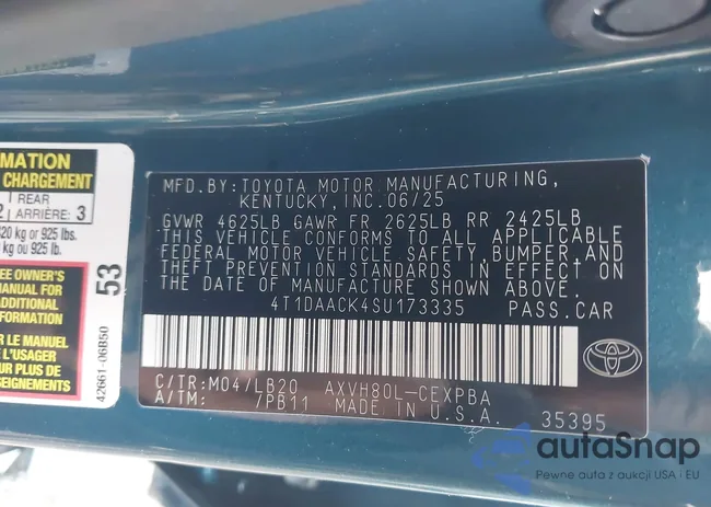 4T1DAACK4SU173335: 44392443