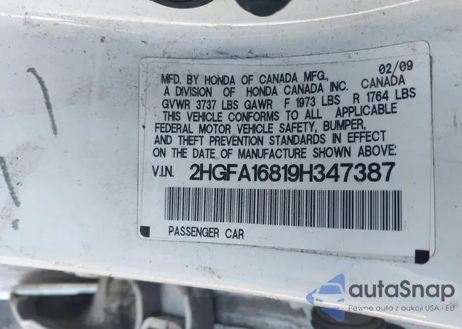 2HGFA16819H347387: 44391482