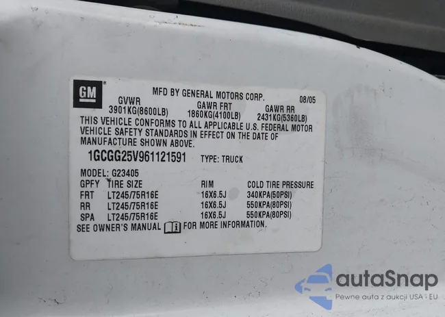 1GCGG25V961121591: 44391497