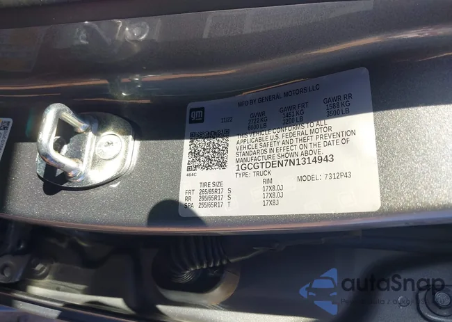 1GCGTDEN7N1314943: 44391670