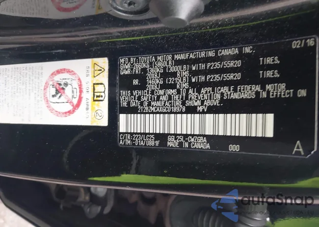 2T2BZMCAXGC018978: 44391684