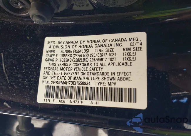 2HKRM4H70EH658934: 44391789