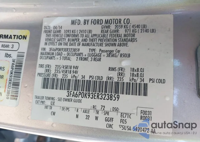 3FA6P0K93ER323859: 44392965