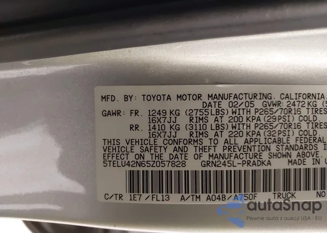 5TELU42N65Z057828: 44392995