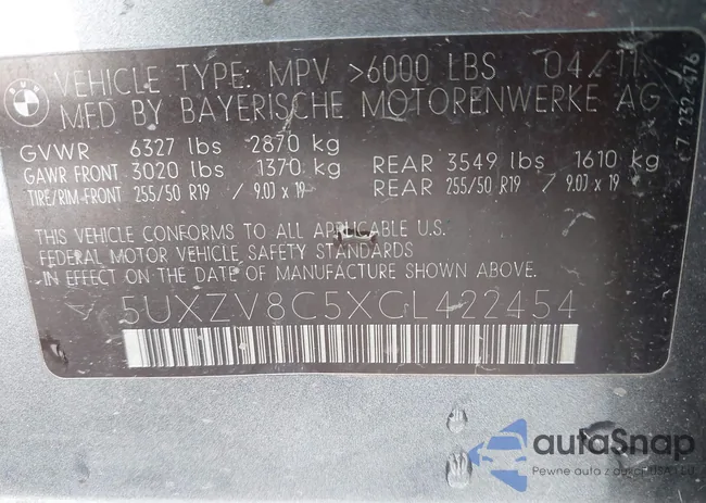 5UXZV8C5XCL422454: 44393069