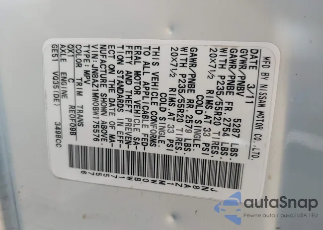 JN8AZ1MW0BW175576: 44393107