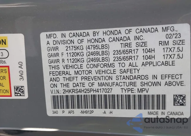 2HKRS4H25PH417027: 44393142