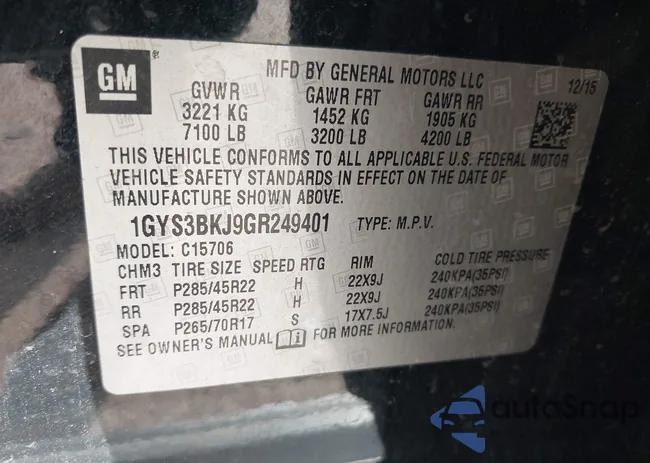 1GYS3BKJ9GR249401: 44393160