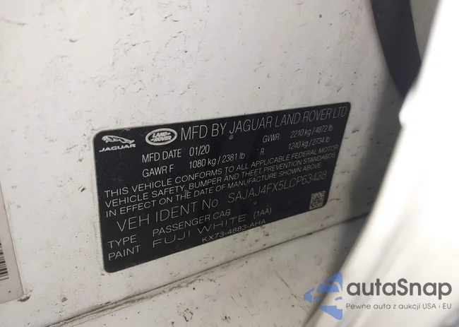 SAJAJ4FX2LCE63438: 44393211