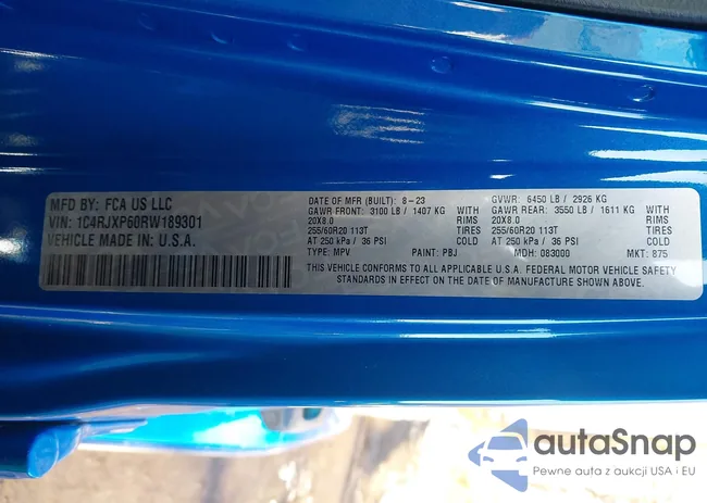 1C4RJXP60RW189301: 44393255