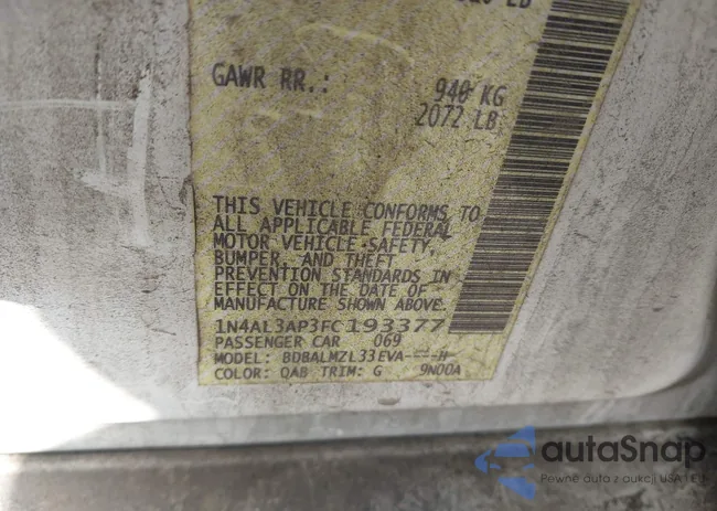 1N4AL3AP3FC193377: 44393257