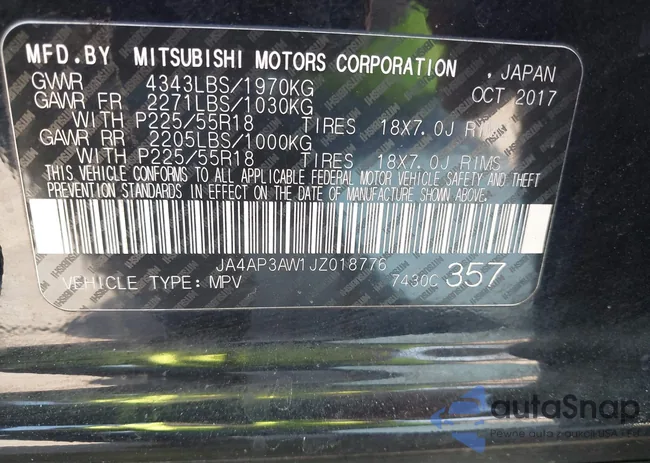 JA4AP3AW1JZ018776: 44393277