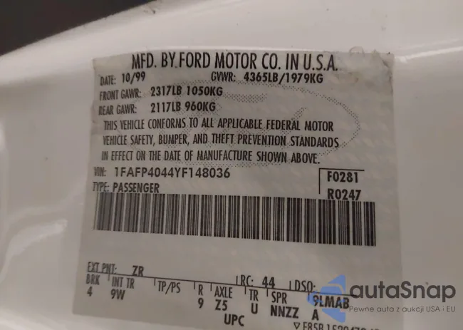 1FAFP4044YF148036: 44393348