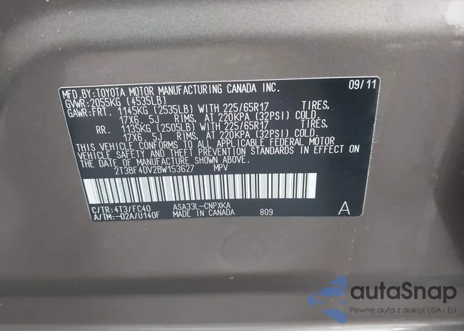 2T3BF4DV2BW153627: 44392471