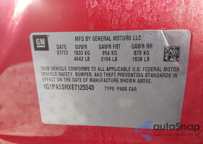 1G1PA5SHXE7125543: 44392700