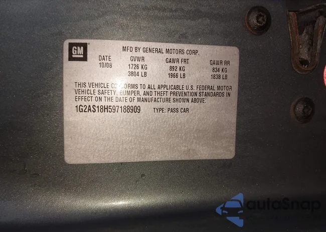 1G2AS18H597188909: 44392734