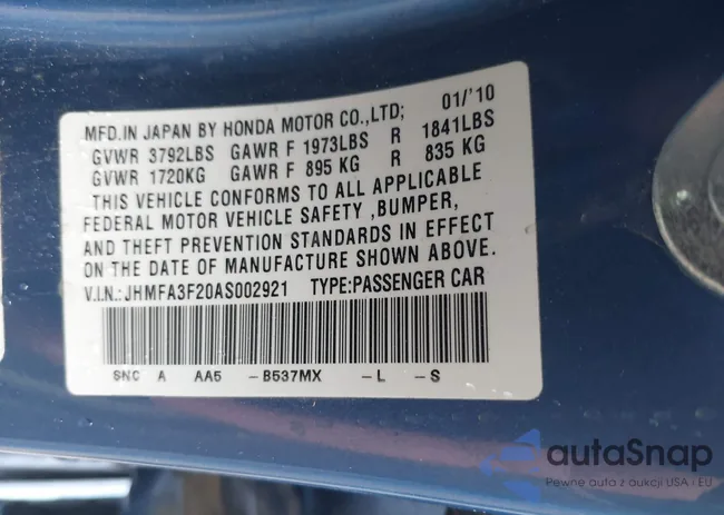 JHMFA3F20AS002921: 44392823