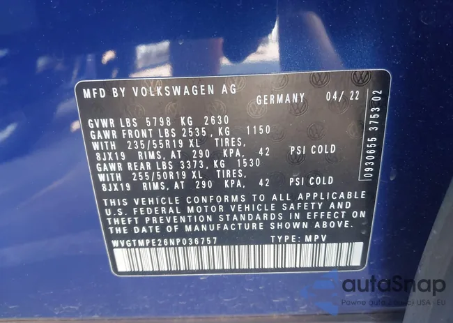 WVGTMPE26NP036757: 44392843