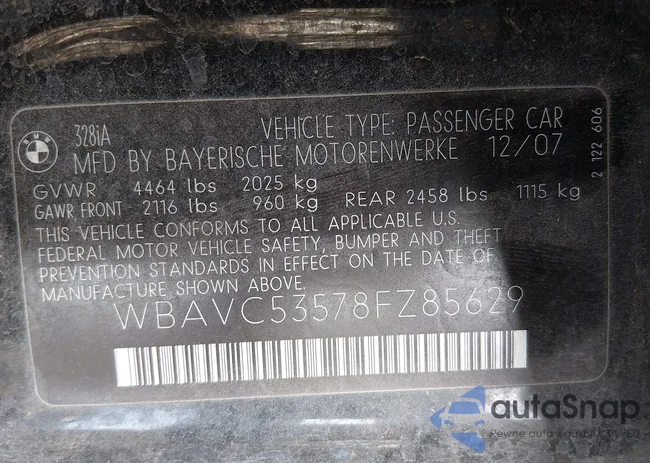 WBAVC53578FZ85629: 44393876