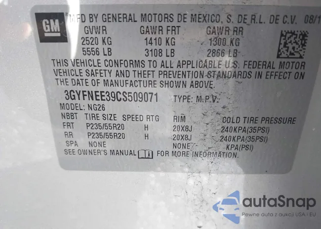 3GYFNEE39CS509071: 44393995