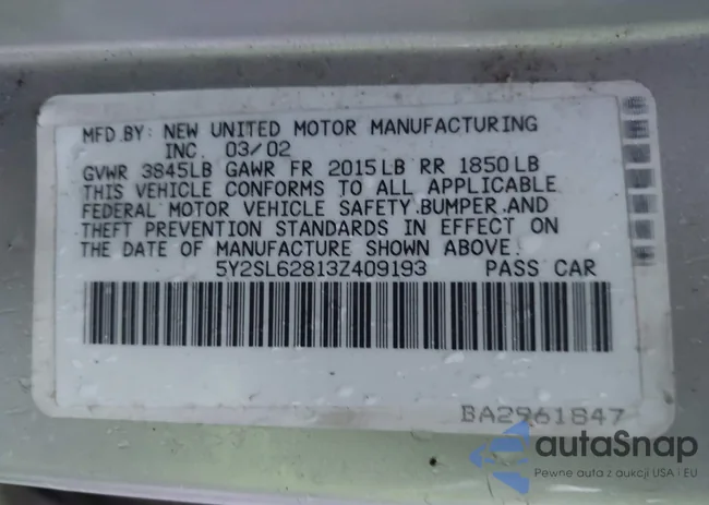 5Y2SL62813Z409193: 44394002