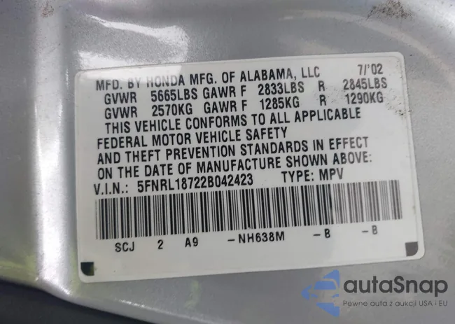 5FNRL18722B042423: 44394010