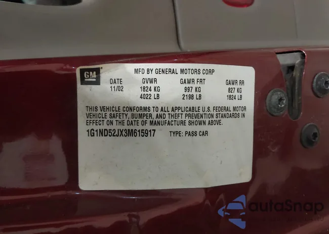 1G1ND52JX3M615917: 44394052