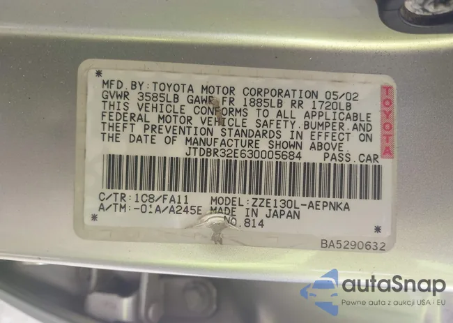 JTDBR32E630005684: 44394225