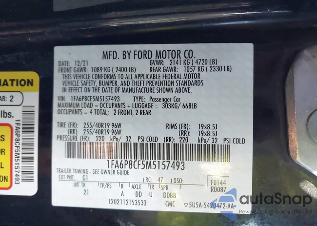 1FA6P8CF5M5157493: 44394227