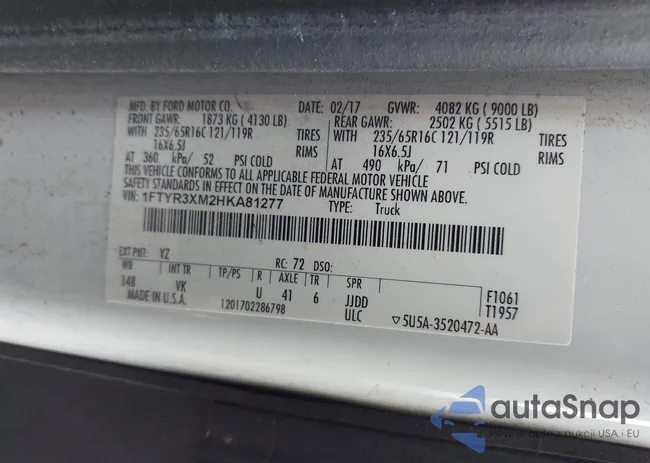 1FTYR3XM2HKA81277: 44394265