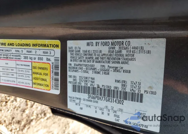 3FA6P0H77GR314302: 44394271