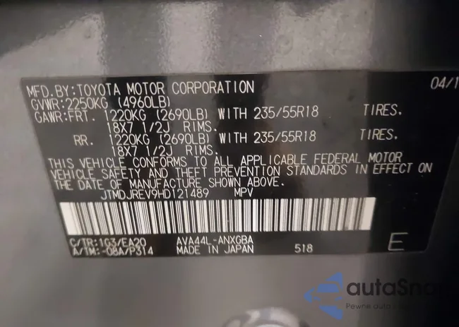 JTMDJREV9HD121489: 44394301