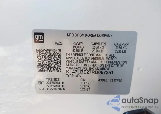 KL47LBE27RB067251: 44394340