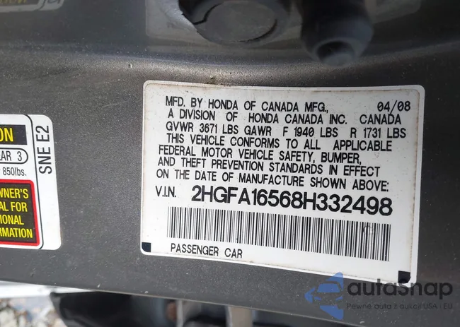 2HGFA16568H332498: 44394391