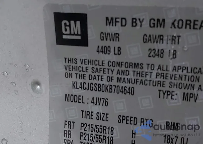 KL4CJGSB0KB704640: 44393545