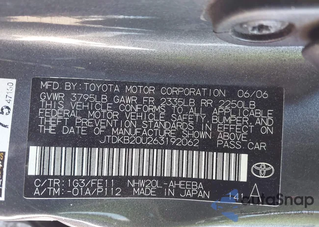 JTDKB20U263192062: 44393581