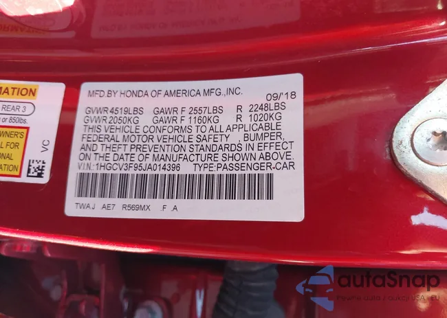 1HGCV3F95JA014396: 44393626