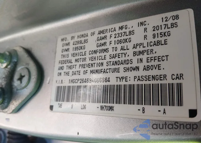 1HGCP26469A086664: 44393767