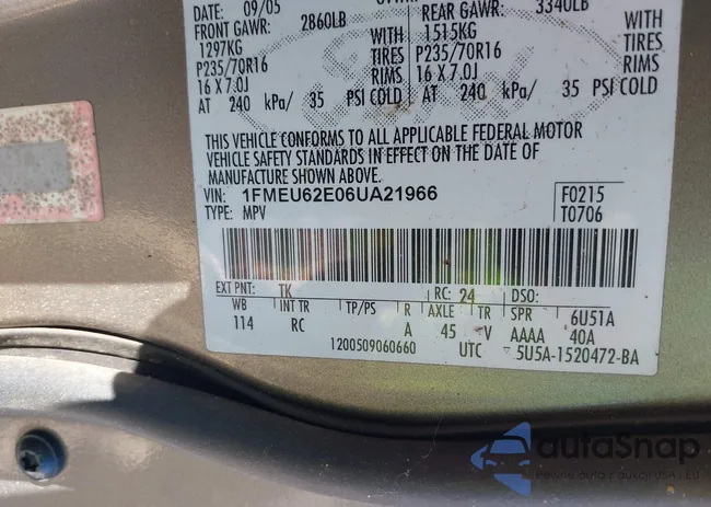 1FMEU62E06UA21966: 44393813